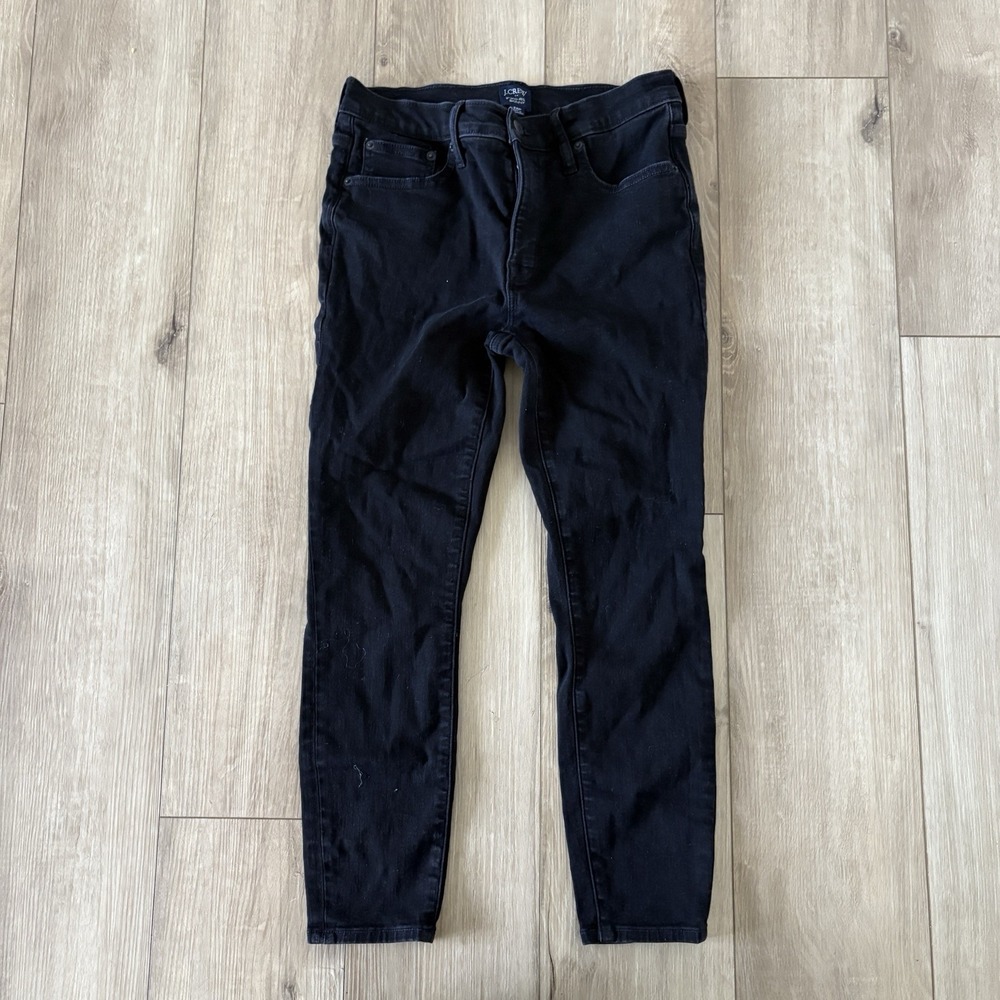 J. Crew‎ Black 9" Mid Rise Skinny Jeans Women's 28P Petite